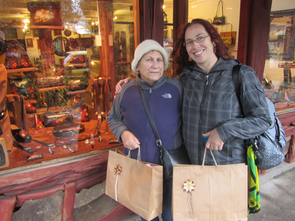 Melissa and Tutu with after their big purse purchase