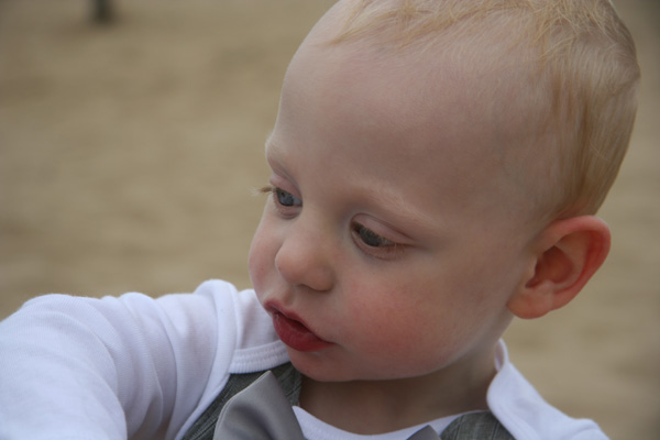 Sam sampling cherrios before the wedding