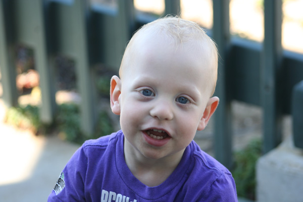 Sam sporting his preemie pride shirt