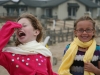 Irene and Cousin Abby hamming it up before the wedding