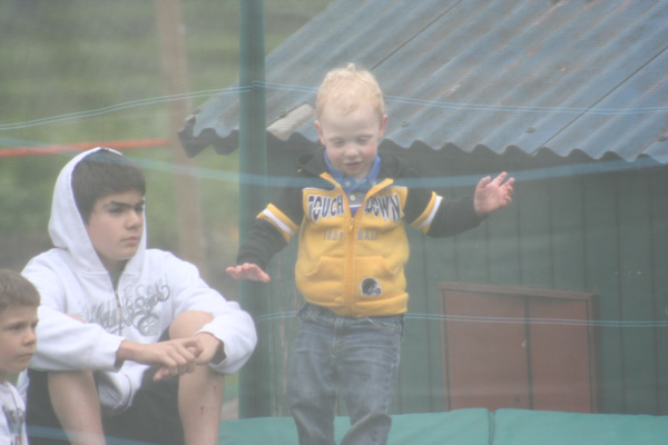 Sam, Vicente and Juan-P in the trampoline