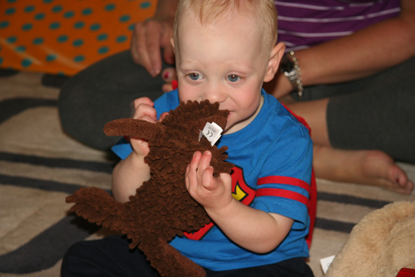 Sam the Anti-Preemie: Sissy\'s present.  I named him Bean