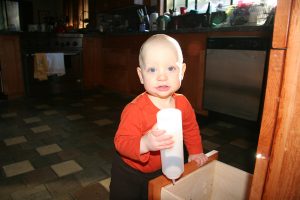 Sam the Anti-Preemie finds a bottle