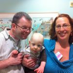 Sam the Anti-Preemie visiting the NICU