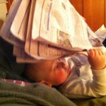 Sam the Anti-Preemie Reading the newspaper