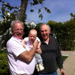 Sam the Anti-Preemie with his grandpa and great grandpa