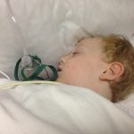 Sam the Anti-Preemie in the recovery room