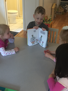 Sam the Anti-Preemie: Reading to his Friends